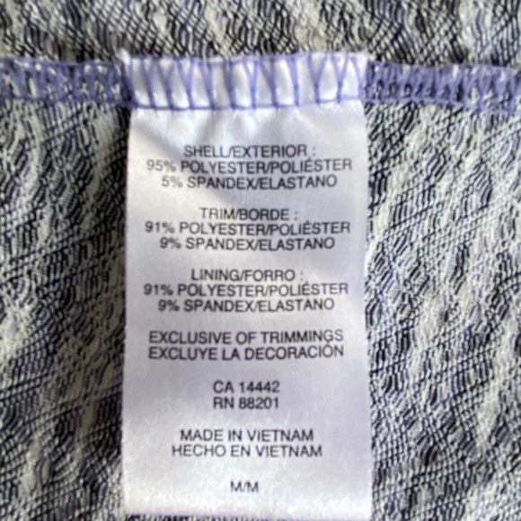 MPG Dress Athletic Sport Travel Shelf Bra Purple Gray Stripe A-Line Pockets M - Picture 12 of 15